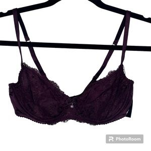 Lindex Ella M Bra Women’s 34C Deep Purple Lace Underwire Bra Size 75C (US 34C)